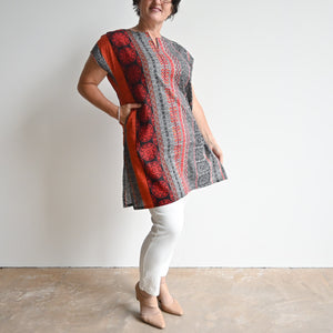 Sari Cotton Tunic Dress - Tribal -  KOBOMO