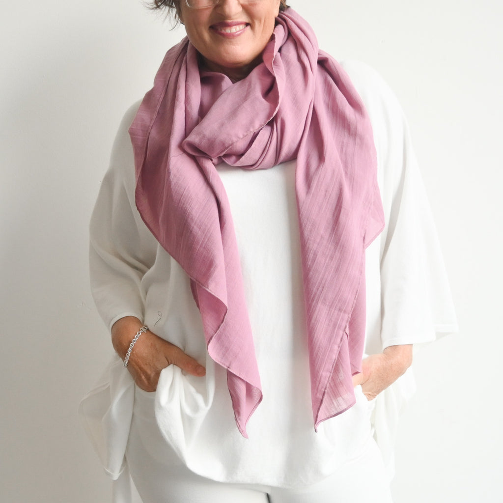 Soft As A Cloud Cotton Scarf Wrap - Pink KOBOMO