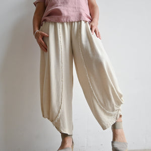 Linen Pant with Soft Waist - Natural22 KOBOMO