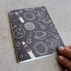 32 blank page notebook. 10cm x 14cm dimensions.