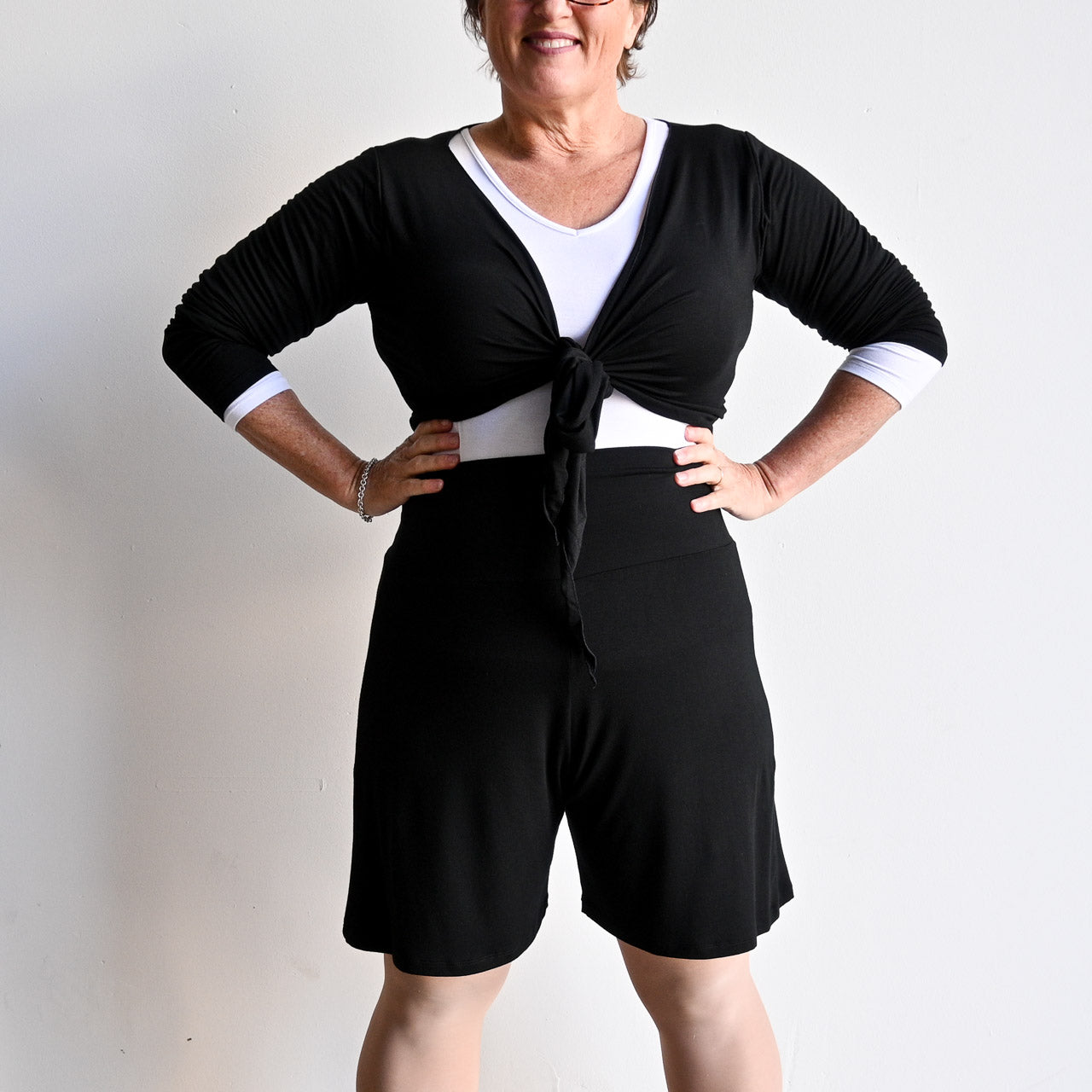 Yoga Shorts by KOBOMO Bamboo - BlackXXL18to22 KOBOMO