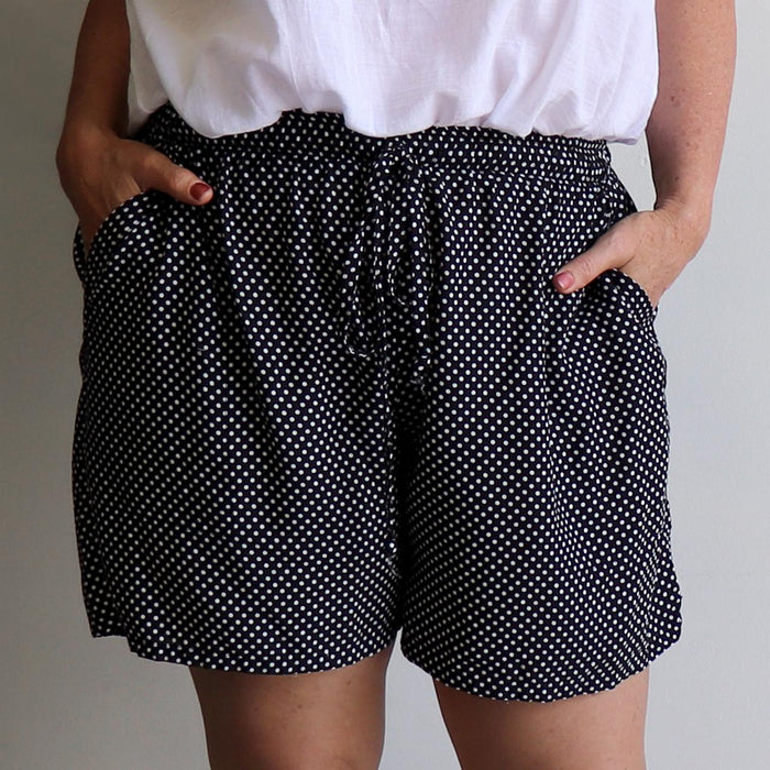 Zen Drawstring Shorts - Above-the-knee - Polka Dot