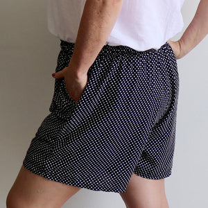 Zen Drawstring Shorts - Above-the-knee - Polka DotKOBOMO Women's Pants and Shorts
