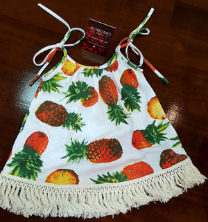 Girl's Fringed Beach Dress - PineapplesKOBOMO Girl's Dress