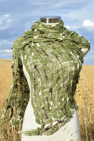 Jindy Scarf is a beautiful winter accessory in a silky soft woven fibre.  Olive Green