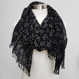 Walk In The Park Scarf - Natural cotton handmade neck accessory for Winter and Summer. Ebony