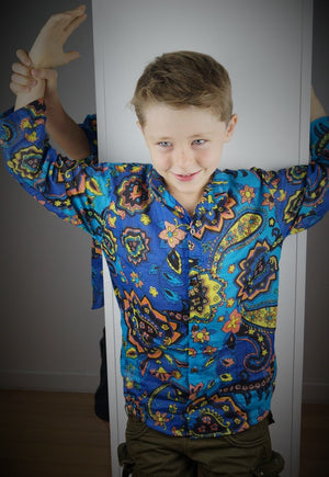 Boy's Cotton Shirt - Cobalt BlueKOBOMO Boy's Tops + Shirts + Sweaters