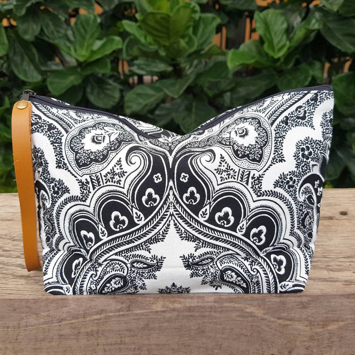 Anything Goes Clutch Bag - Paisley Black and White