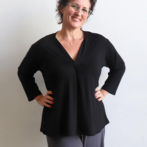 Go To Top by KOBOMO, a long sleeve winter basic made in quality bamboo designed for small to plus size women.