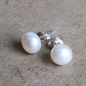 Baroque pearl earrings on 925 silver posts.